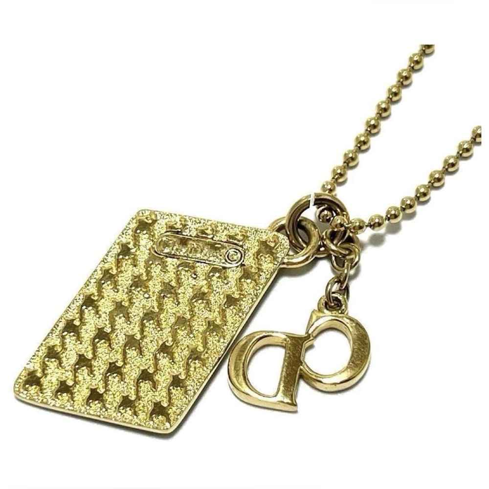 Christian Dior Trotter Dog Tag Pendant Necklace with CD Initial Charms - Picture 5 of 7